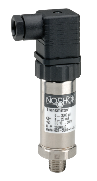 Noshok 625/626 Series Instrinsically Safe Transmitter,  0-3000PSI, 0.25% Accuracy, 4-20mA Output, 1/4"NPT Male, DIN EN 175301-803 Form A with 1/2″ NPT female conduit – IP65