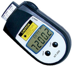 Shimpo LCD Display, Contact/Non-Contact Pocket Tachometer, 6" Circumference Measuring Wheel