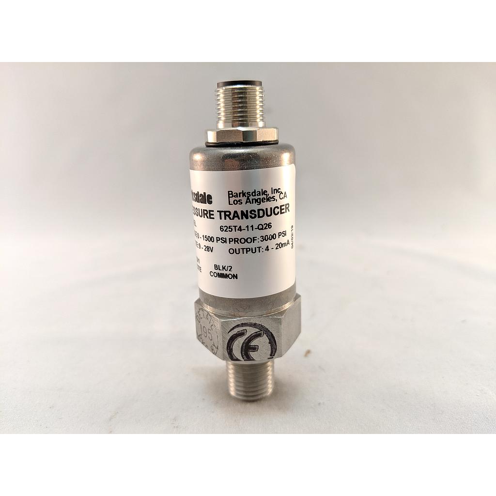 Barksdale 0-1500 PSI Pressure Transmitter, 316 SS 1/4" NPT Process Connection, M12 Electrical Connection, 4-20mA Output, NEMA 4