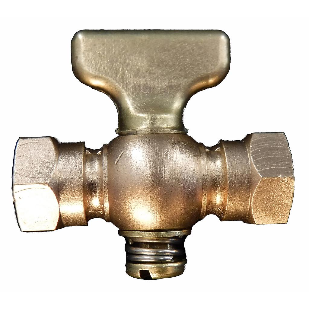 BRASS GAUGE COCK 1/4"NPT FEMALE X FEMALE HEAVY DUTY T HANDLE