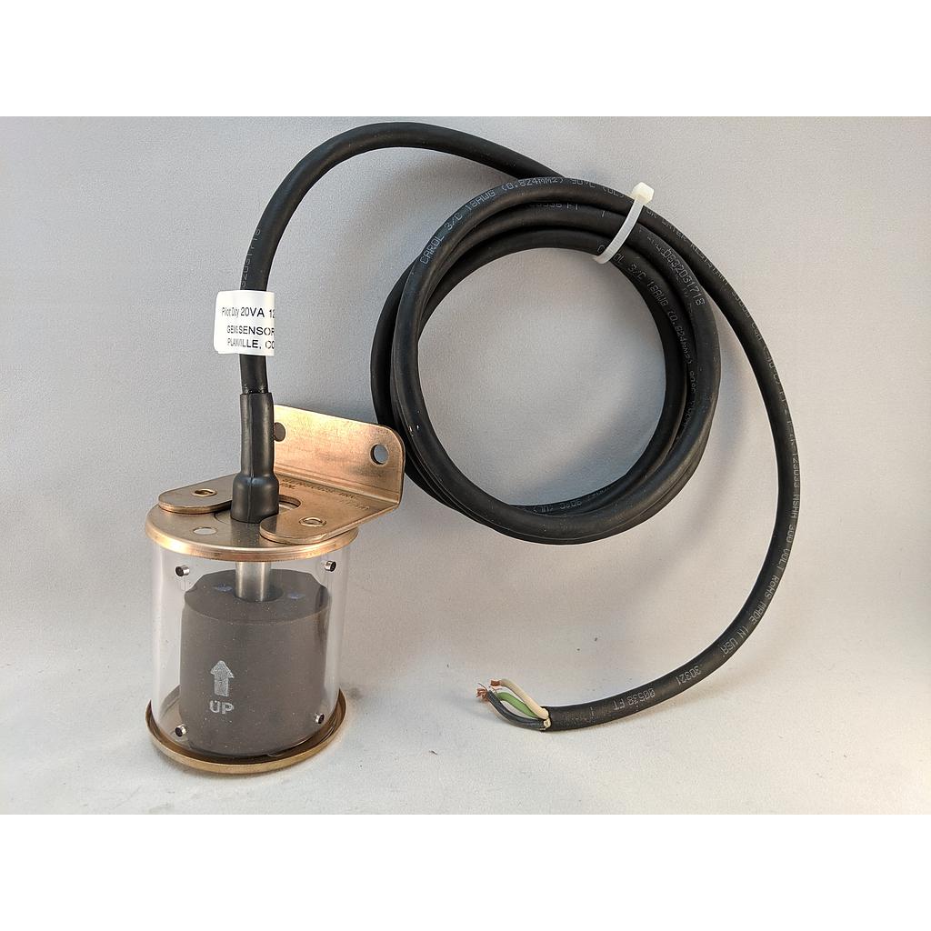 LS-270 Float Level Switch w/ Slosh Shield, Buna Float, SS Stem and Mounting, 20VA, 3 Wire, SPDT, 6' Cable