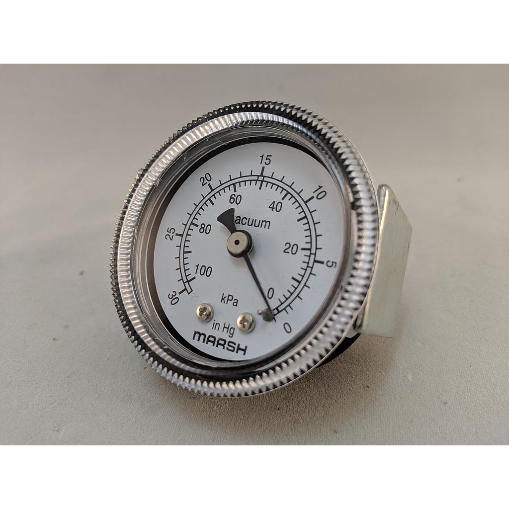PRESSURE GAUGE 0-30"HG VAC 2" 1/4"CBM 2% ACCURACY
