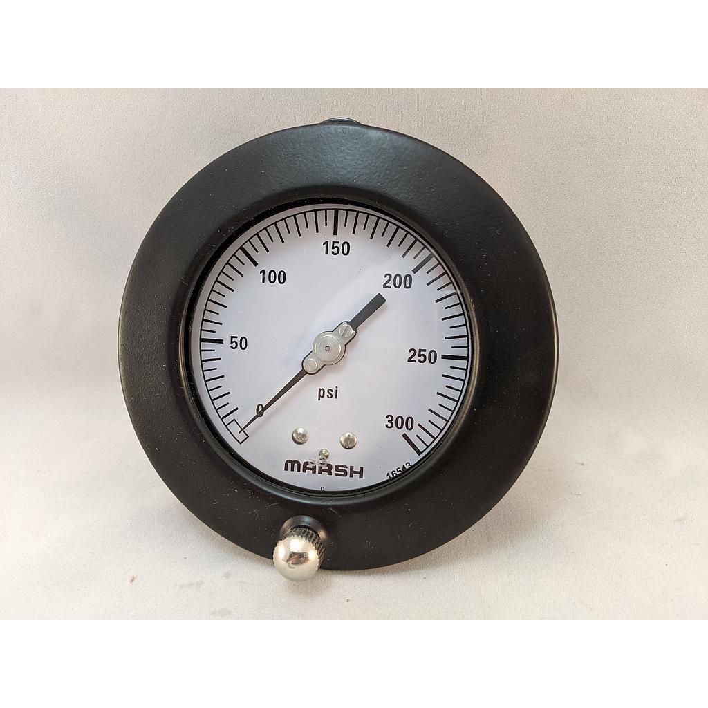 PRESSURE GAUGE 0-300 PSI 3.5" 1/4"LBM FLUSH MT 1% ACCURACY