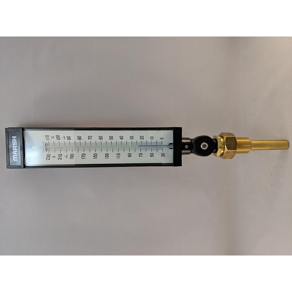 IND THERM 9"SCALE 3.5"STEM 30/240F ADJ ANGLE W/BRASS WELL