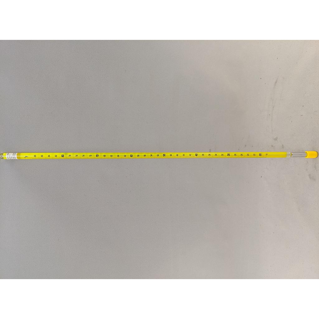 ASTM 63F THERMOMETER 15" LONG 18/89F .2 DEG DIV 21011 1322