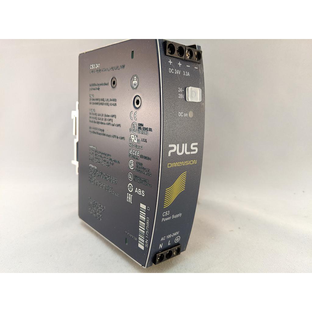 PULS Power Supply, 80W, 100-240VAC 1PH, 24-28VDC, 3.3-2.7A, NEC Class 2