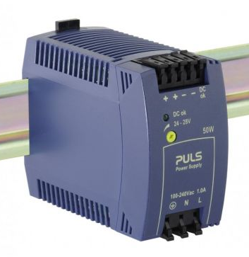 PULS Power Supply, 50W, 100-240VAC 1PH, 24-28VDC, 2.1-1.8A