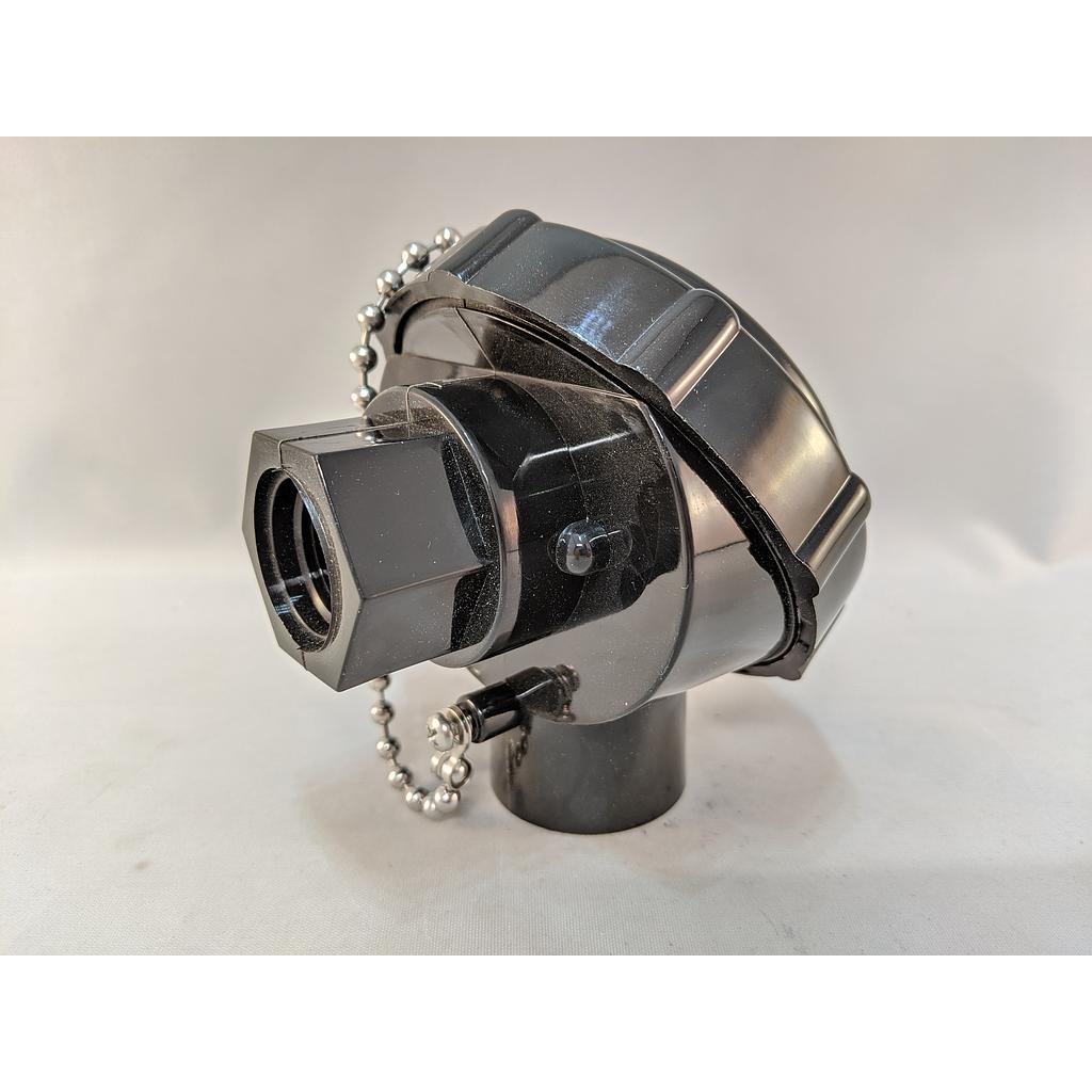 BLACK POLYPROPOLENE WEATHERHEAD 1/2"Process, 3/4" Conduit