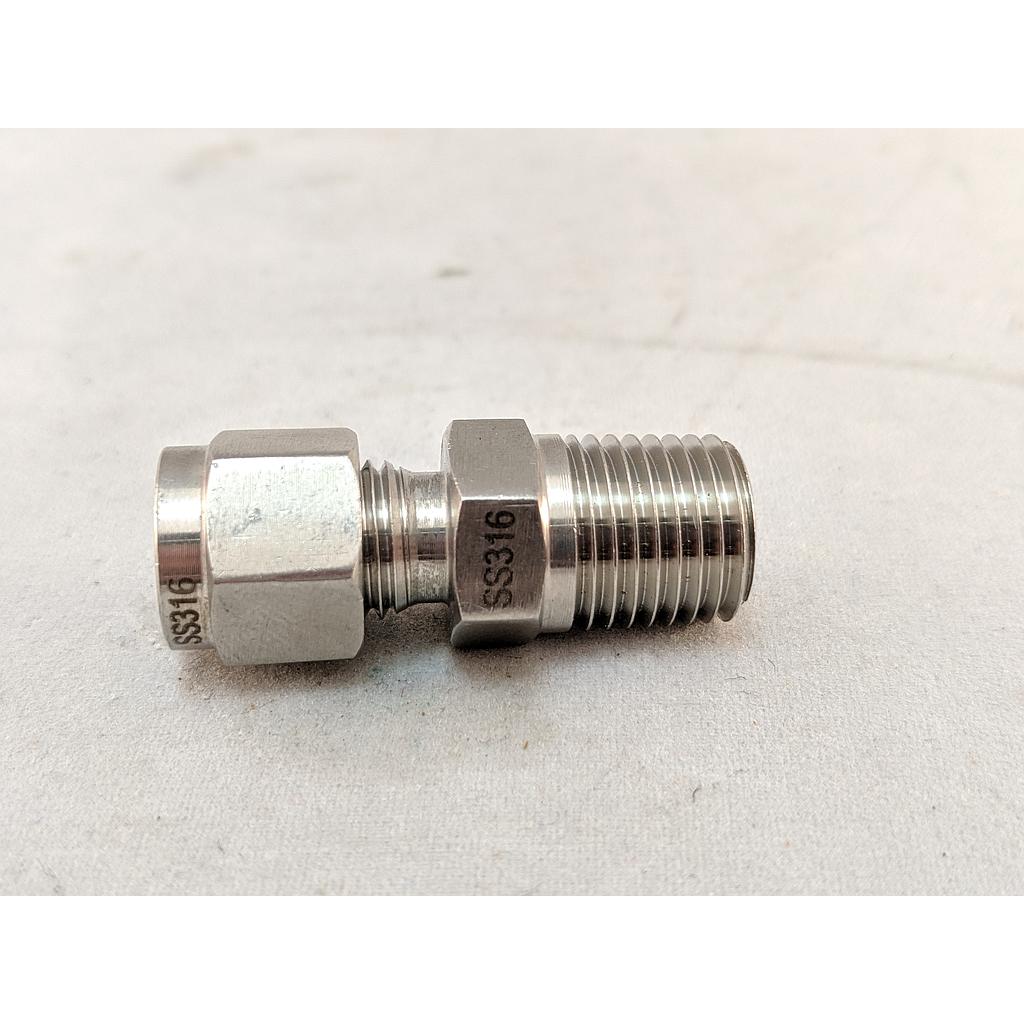T/C COMPRESSION FITTING, 1/4"TUBE X 1/4"NPT, STAINLESS STEEL COMPRESSION