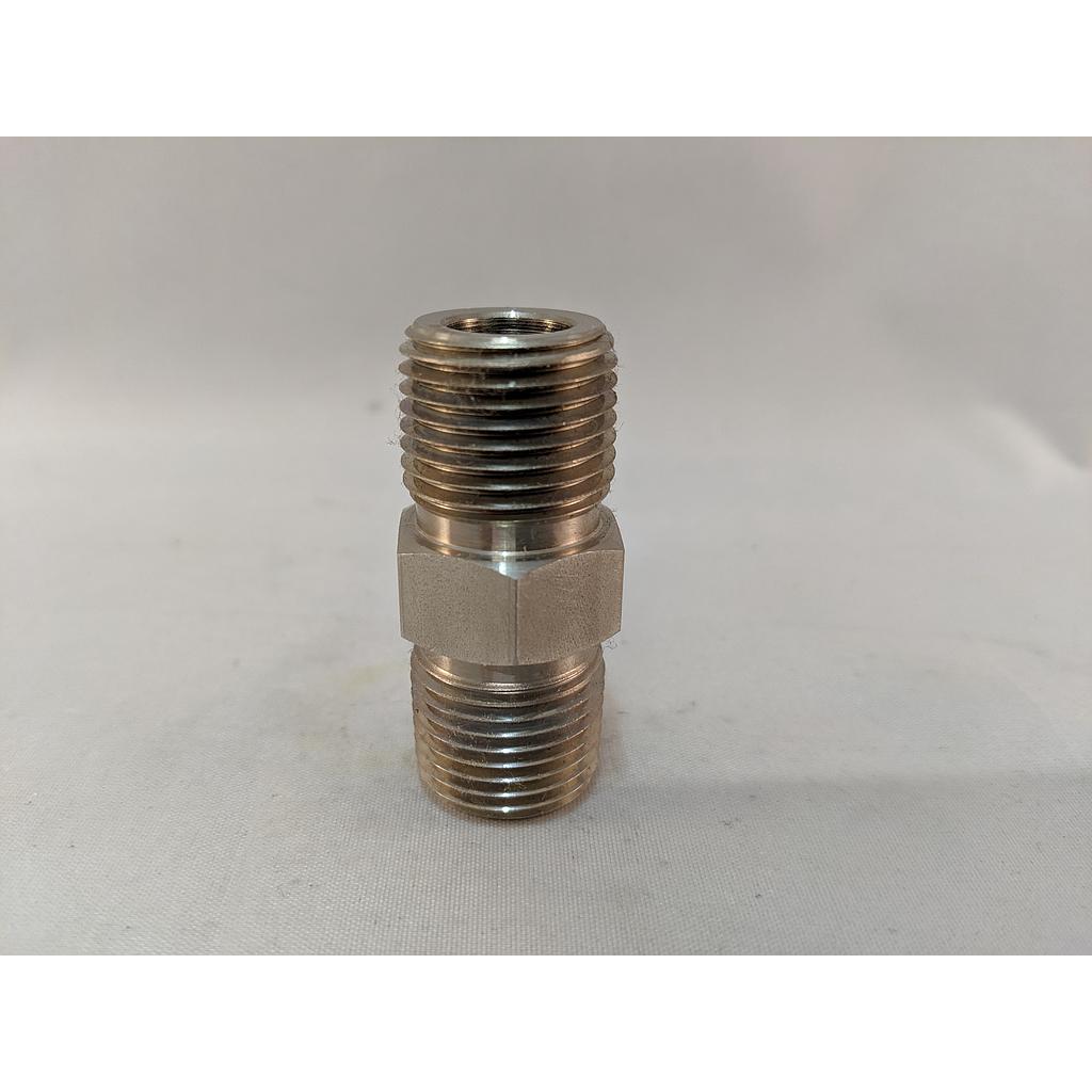 316SS SPRING LOADED FITTING 1/2"NPT X 1/2"NPT .250 BORE