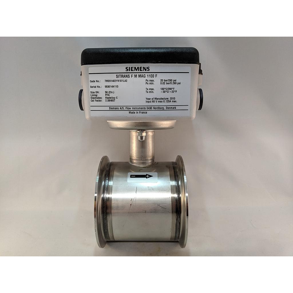 SIEMENS MAG1100F FLOWMETER 2"SANITARY, NO ADAPTERS, PFA SIEMENS