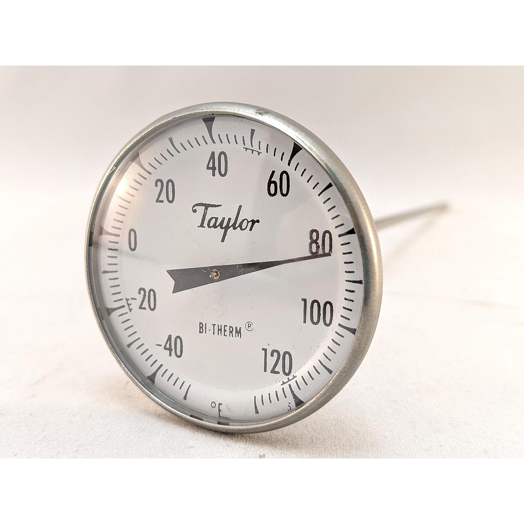 BI-METAL THERMOMETER 2"DIAL 8"STEM -40/120F 2F DIVISION 6211