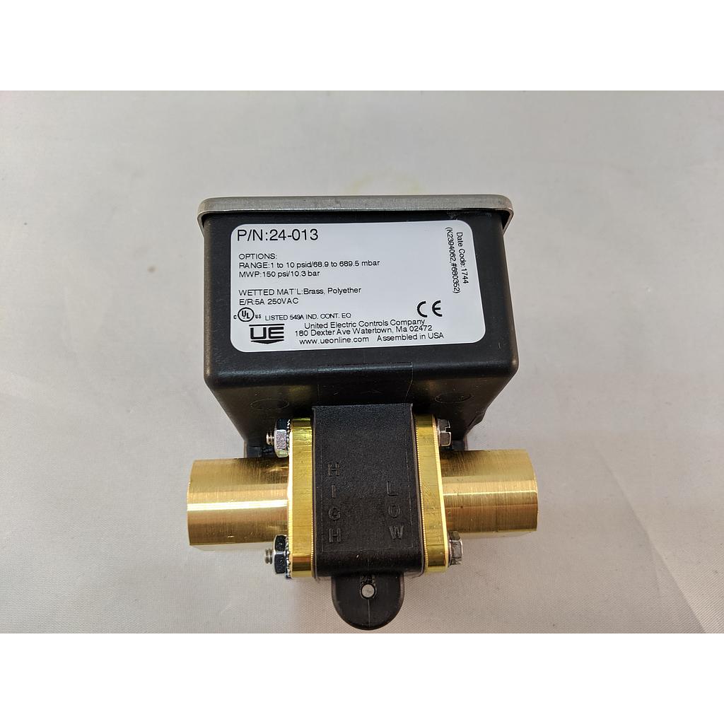 UE DIFFERENTIAL PRESSURE SWITCH 1-10 PSID ADJUSTABLE 1/4"FIP BRASS