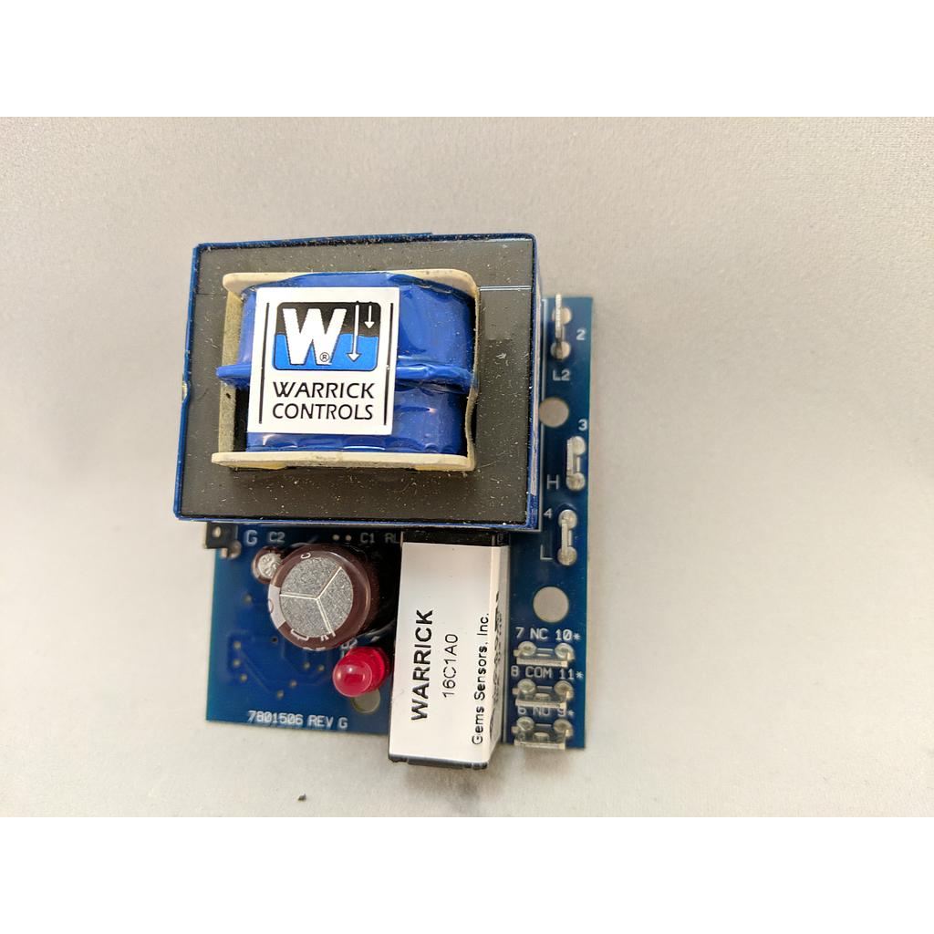 Gems Warrick Series 16 General Purpose Controls, 26k Sensitivity, 120VAC, 1/16" Panel Standoff Mount