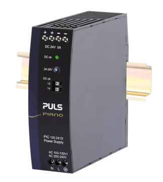 PULS Power Supply, 120W, 100-120 / 200-240VAC 1PH, 24-28VDC, 5-4.3A