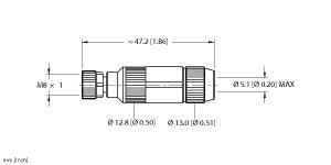 Turck Actuator and Sensor Field Wireable, M8 × 1 Female Connector, Straight (B 5136-0)