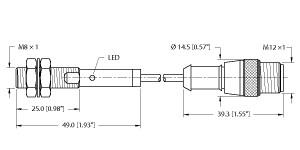 Turck Inductive Sensor, Stainless Steel Front (BI1.5-EGT08F-AG6X-0.2-RS4.23T)