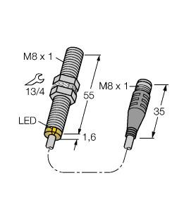 Turck Inductive Sensor (BI1.5-G08-AN7X-0.2-PSG3M)