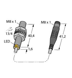Turck Inductive Sensor (BI1.5U-EG08-AN6X-0.2-PSG3M)