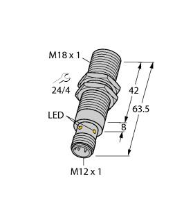 Turck Inductive Sensor, Stainless Steel Front (BI10-EG18FM-AP6X-H1141)