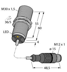 Turck Inductive Sensor, For Use in Vehicle Board Nets (BI15-EM30-AN45XLD-0.2-RS4T)