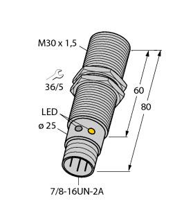 Turck Inductive Sensor, With Increased Switching Distance (BI15-G30-RDZ30X2-B1131)
