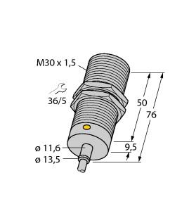 Turck Inductive Sensor, With Increased Switching Distance (BI15-M30T-AP6X 7M)