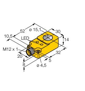 Turck Inductive Sensor, Ring Sensor (BI15R-Q14-AN6X2-H1141)