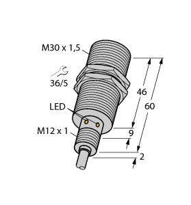 Turck Inductive Sensor, For the Food Industry (BI15U-EM30WD-AP6X/S90 7M)