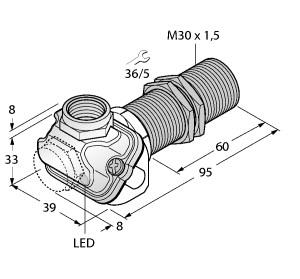 Turck Inductive Sensor, For the Food Industry (BI15U-EM30WDTC-AP6X)