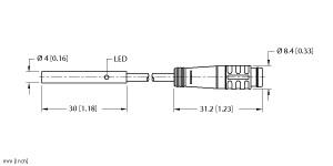 Turck Inductive Sensor (BI1-EH04-AP6X-0.2-PSG3)