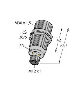 Turck Inductive Sensor, Stainless Steel Front (BI20-EG30F-AP6X-H1141)