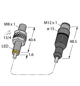 Turck Inductive Sensor, With Increased Switching Distance (BI2-EG08-AG41X-0.2-RS4.23T)
