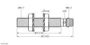 Turck Inductive Sensor, With Increased Switching Distance (BI2-EG08-RN6X-V1131)