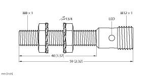 Turck Inductive Sensor, With Increased Switching Distance (BI2-EG08-VP6X-H1341)