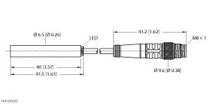 Turck Inductive Sensor, With Increased Switching Distance (BI2-EH6.5-AP6X-0.2-PSG3M)