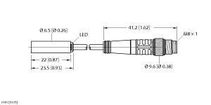 Turck Inductive Sensor, With Increased Switching Distance (BI2-EH6.5K-AN6X-0.2-PSG3M)