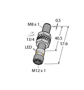 Turck Inductive Sensor, With Increased Switching Distance (BI2-M08E-AN6X-H1341)