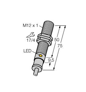 Turck Inductive Sensor, With Increased Switching Distance (BI4-M12T-AN6X 7M)