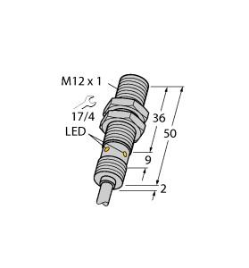 Turck Inductive Sensor, For the Food Industry (BI4U-EM12WD-AP6X 12M)