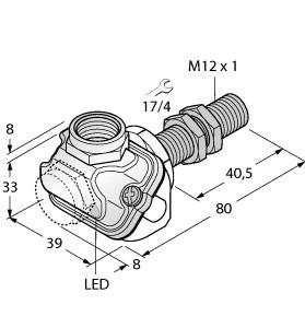Turck Inductive Sensor, For the Food Industry (BI4U-EM12WDTC-AP6X)