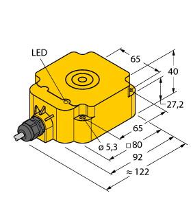 Turck Inductive Sensor, With Switching Distance (BI50-Q80-Y1X)