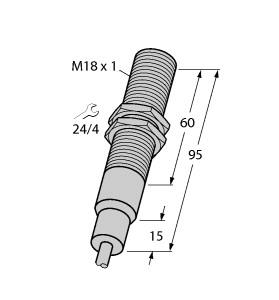Turck Inductive Sensor, With Increased Temperature Range (BI5-EM18-AP6/S907 7M)