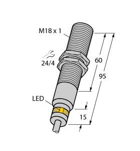 Turck Inductive Sensor, For Harsh Environments and Temperatures up to 120°C (BI5-EM18D-VP6X/S120 10M)