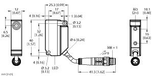 Turck Inductive Sensor, With Extended Switching Distance (BI5U-Q12-AP6X2-0.2-PSG3M)