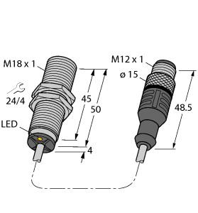 Turck Inductive Sensor (BI7-MT18H-AD4X-0.3-RS4.23T)