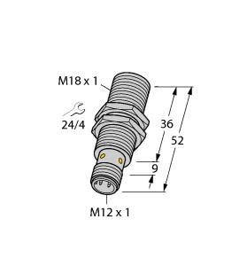 Turck Inductive Sensor, For the Food Industry (BI8U-EM18WD-RP6X-H1141)