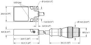 Turck Inductive Sensor, With Extended Switching Distance (BI8U-Q08-AP6X2-0.2-RS4T)