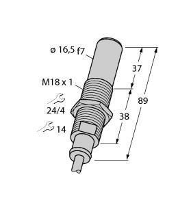 Turck Inductive Sensor, For High Pressures and Extended Temperature Ranges (BID2-G182-AP6/S212-S85 5M)