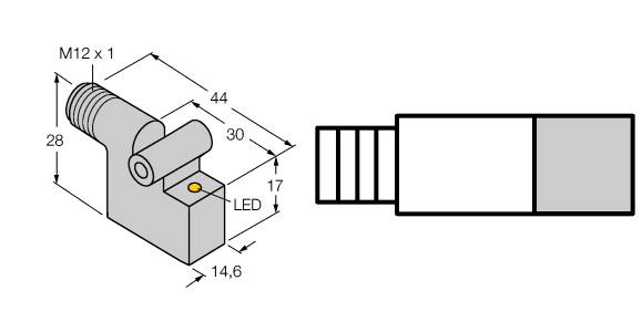Turck Magnetic Field Sensor, For Pneumatic Cylinders (BIM-IKE-AP6X-H1141 W/KLI5)
